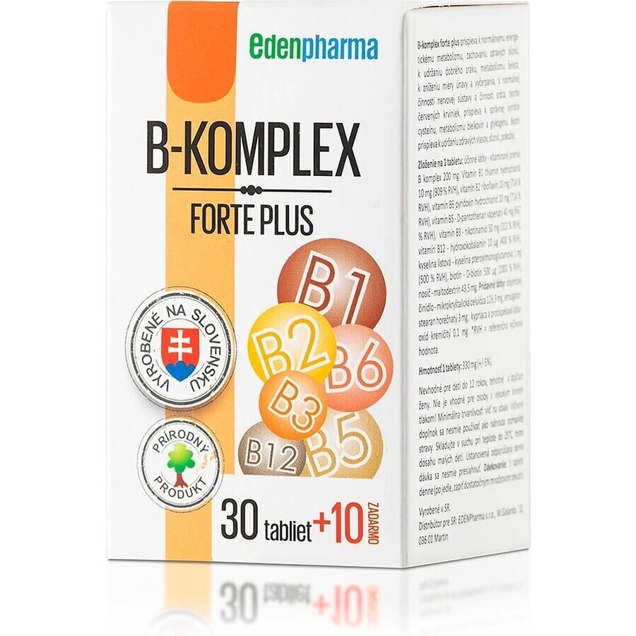 EDENPharma B-COMPLEX forte plus 1×40 tbl, 30+10 vrij