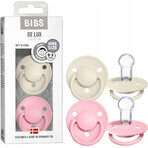 BIBS De Lux Elfenbein / rosa Silikon Schnuller Baby 1×2 Stück, Einheitsgröße