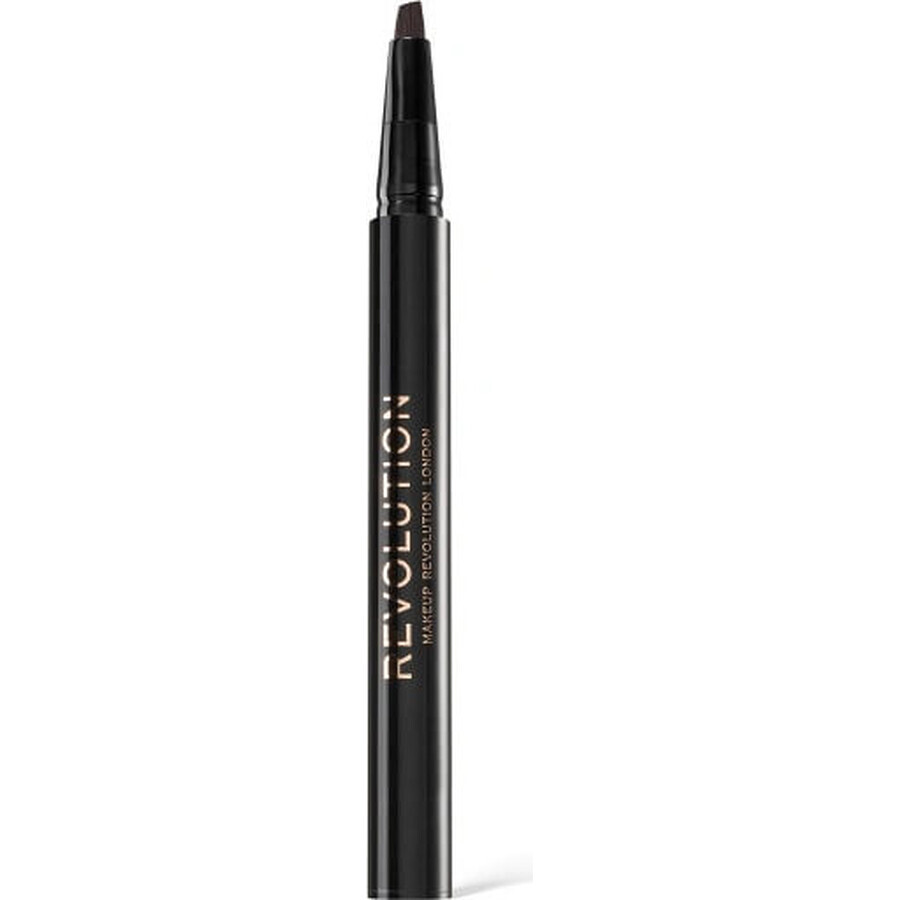 Revolution, Hair Stroke Brow Pen Dark Brown 1×0.50 ml, creion sprâncene