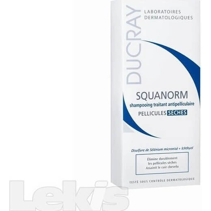 DUCRAY SQUANORM - PELLICULES SÉCHES 1×200 ml, champú contra la caspa seca