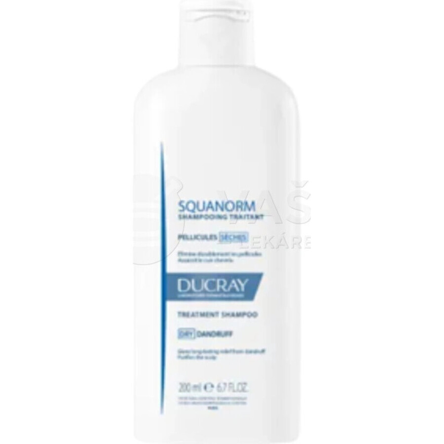 DUCRAY SQUANORM - PELLICULES SÉCHES 1×200 ml, champú contra la caspa seca