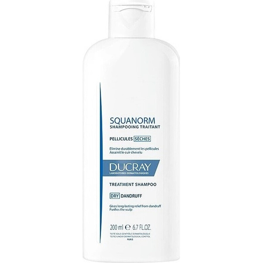 DUCRAY SQUANORM - PELLICULES SÉCHES 1×200 ml, champú contra la caspa seca