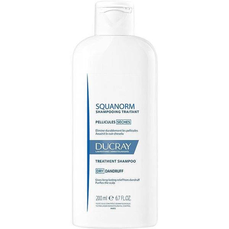 DUCRAY SQUANORM - PELLICULES SÉCHES 1×200 ml, champú contra la caspa seca