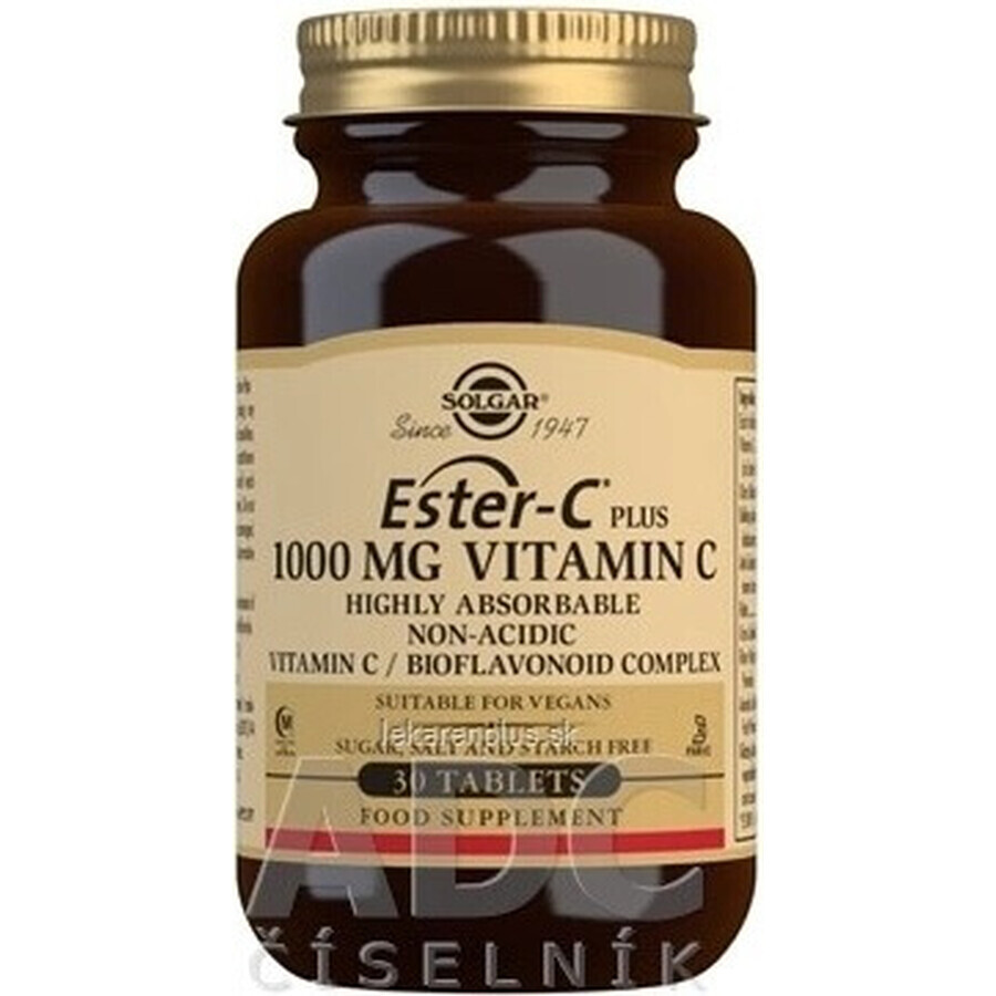 Solgar Ester-C plus 1000 mg säurefreies Vitamin C mit Bioflavonoid-Komplex 30 Kapseln 1×30 tbl, Nahrungsergänzungsmittel