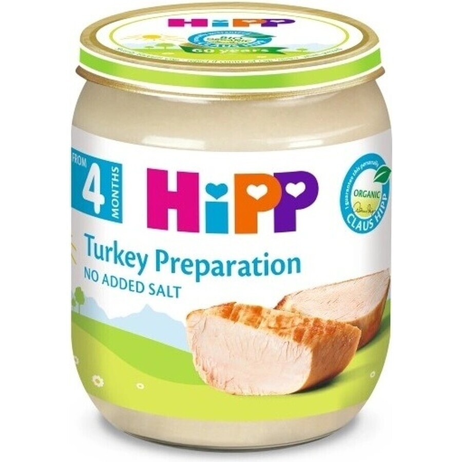 HiPP Biologische kalkoenpuree 1×125 g, vleeshapje voor kinderen