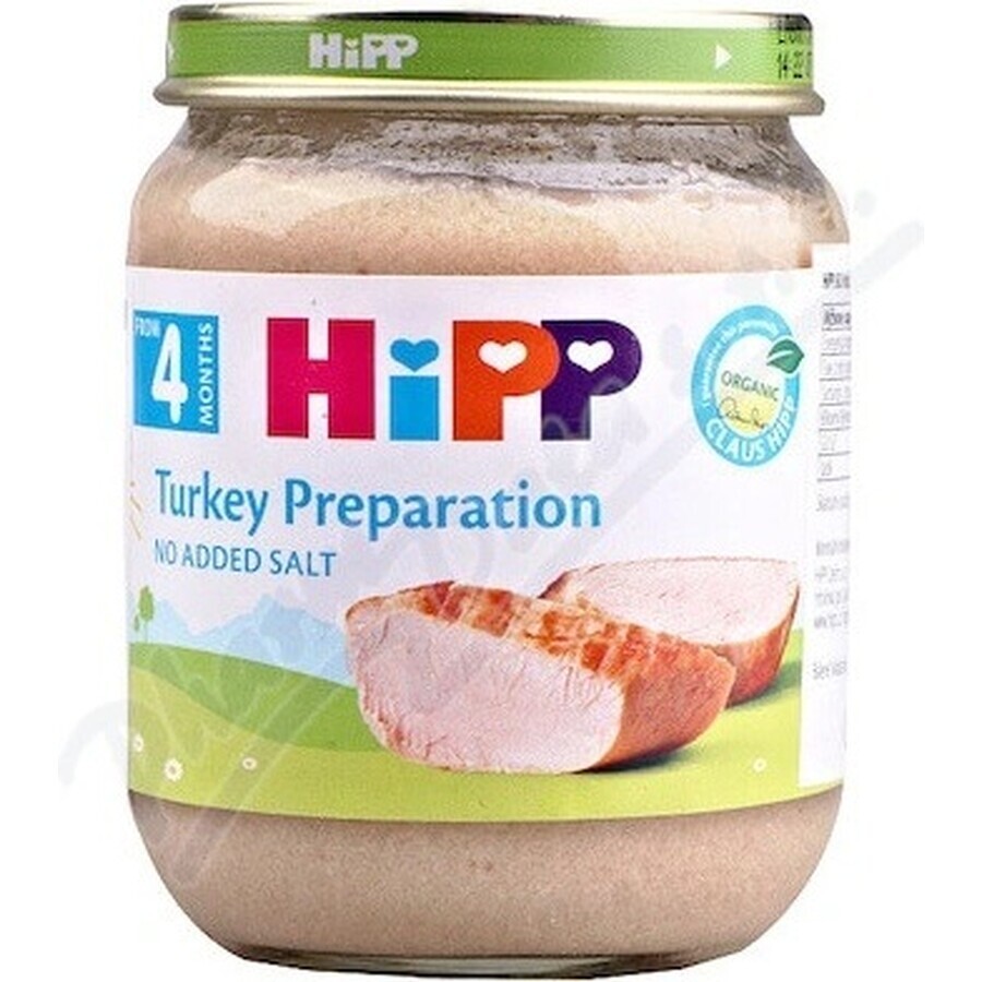 HiPP Biologische kalkoenpuree 1×125 g, vleeshapje voor kinderen