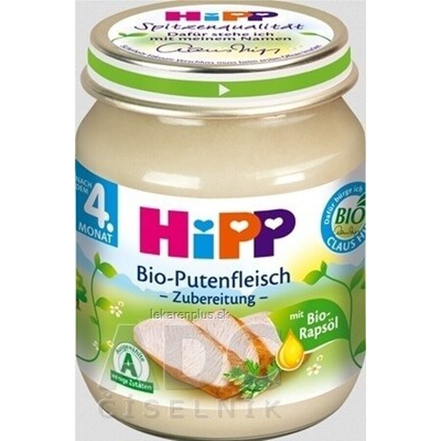 HiPP Biologische kalkoenpuree 1×125 g, vleeshapje voor kinderen