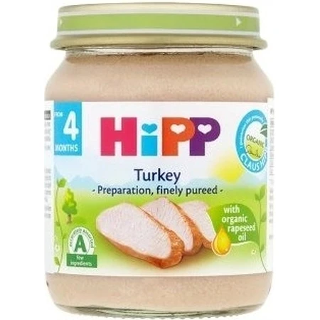 HiPP Piure de curcan organic 1×125 g, aperitiv din carne pentru copii