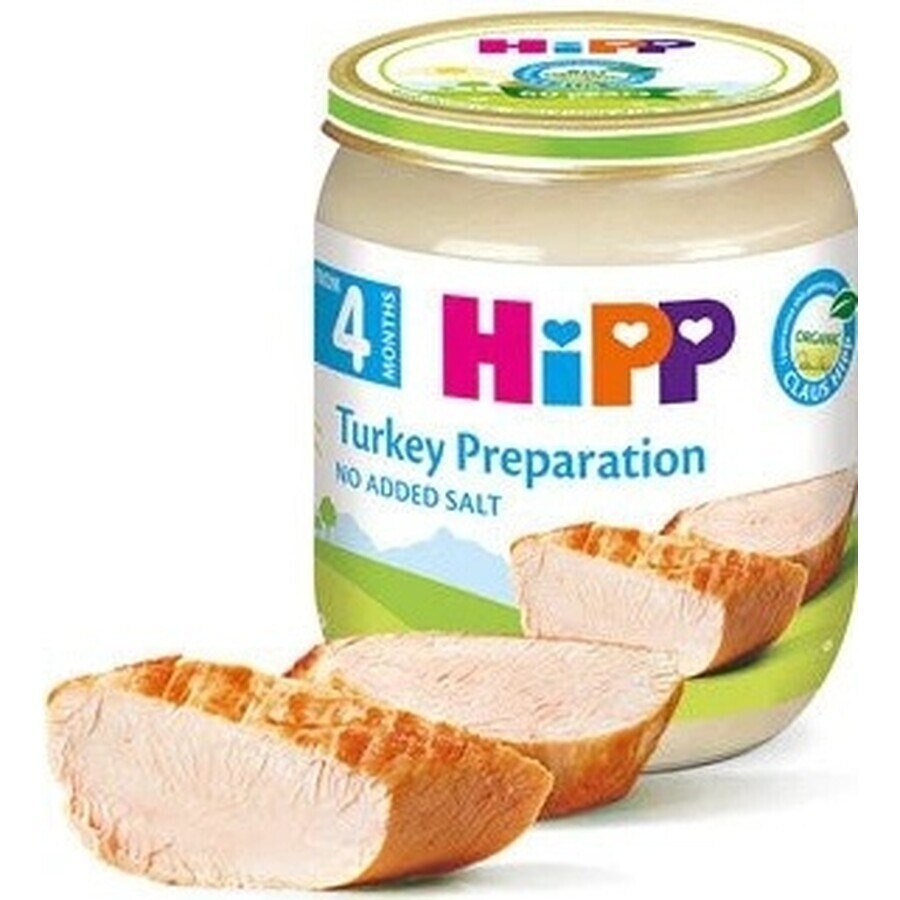 HiPP Biologische kalkoenpuree 1×125 g, vleeshapje voor kinderen