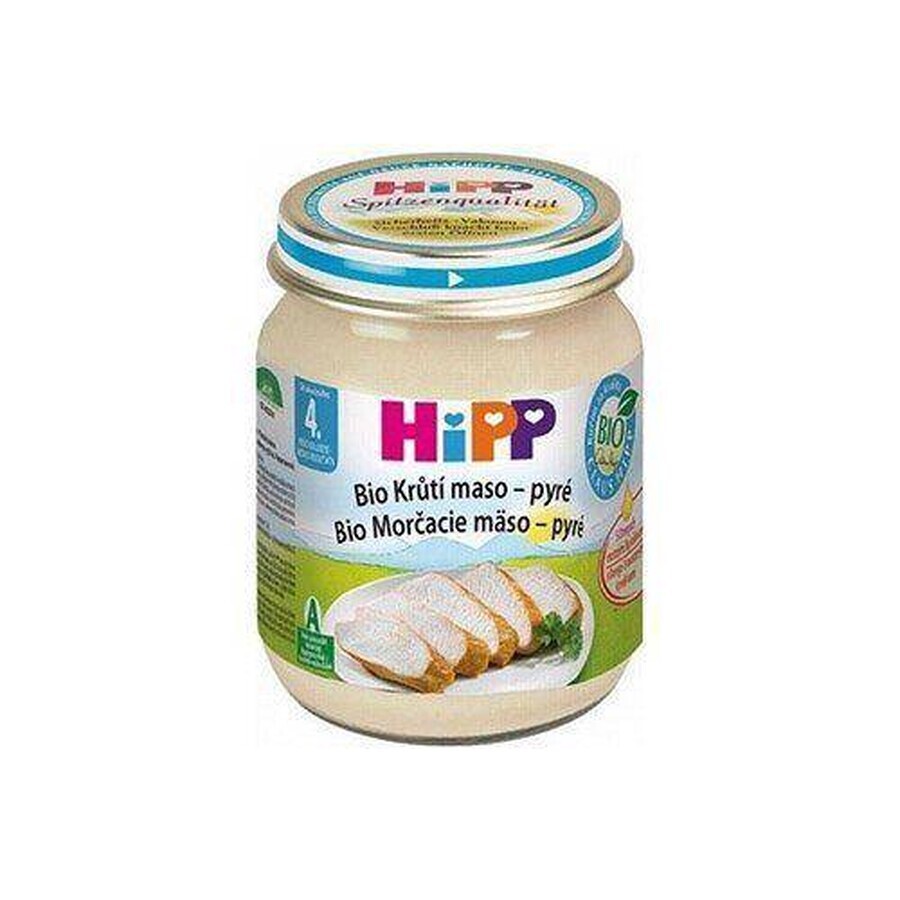 HiPP Biologische kalkoenpuree 1×125 g, vleeshapje voor kinderen