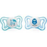 Chicco Fopspeen Fysio Light Silicone Fopspeen 6-16m+, Blauw 2st 1×2st, Kalmerende Fopspeen (6-16m.+)