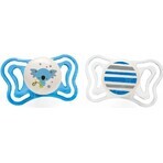 Chicco Chupete Chupete Physio Light Silicona 6-16m+, Azul 2pcs 1×2 pcs, Chupete Calmante (6-16m.+)