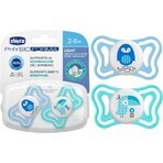 Chicco Chupete Chupete Physio Light Silicona 6-16m+, Azul 2pcs 1×2 pcs, Chupete Calmante (6-16m.+)