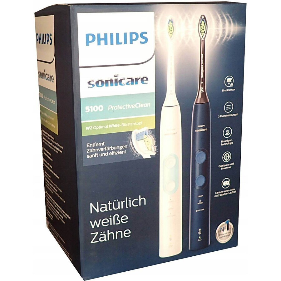 Philips Sonicare 5100 HX6851/34 1+1 1×1 set, sonic toothbrush 2 pcs