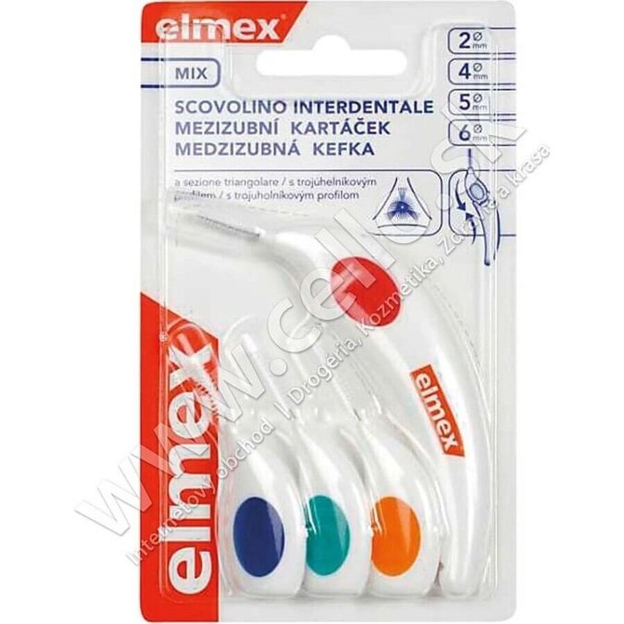 Elmex interdental toothbrush 2, 4, 5, 6mm mix 1×4 pcs