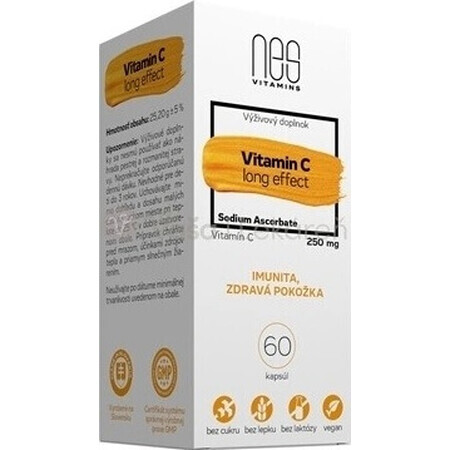 nesVITAMINS Vitamina C 250 mg (efect lung) 1×60 cps, supliment alimentar