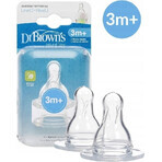 Dr.BROWN'S OPTIONS+ NIVEL 2 1×2, estrecho, tetinas de silicona 3m+