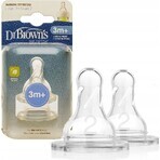 Dr.BROWN'S OPTIONS+ NIVEL 2 1×2, estrecho, tetinas de silicona 3m+