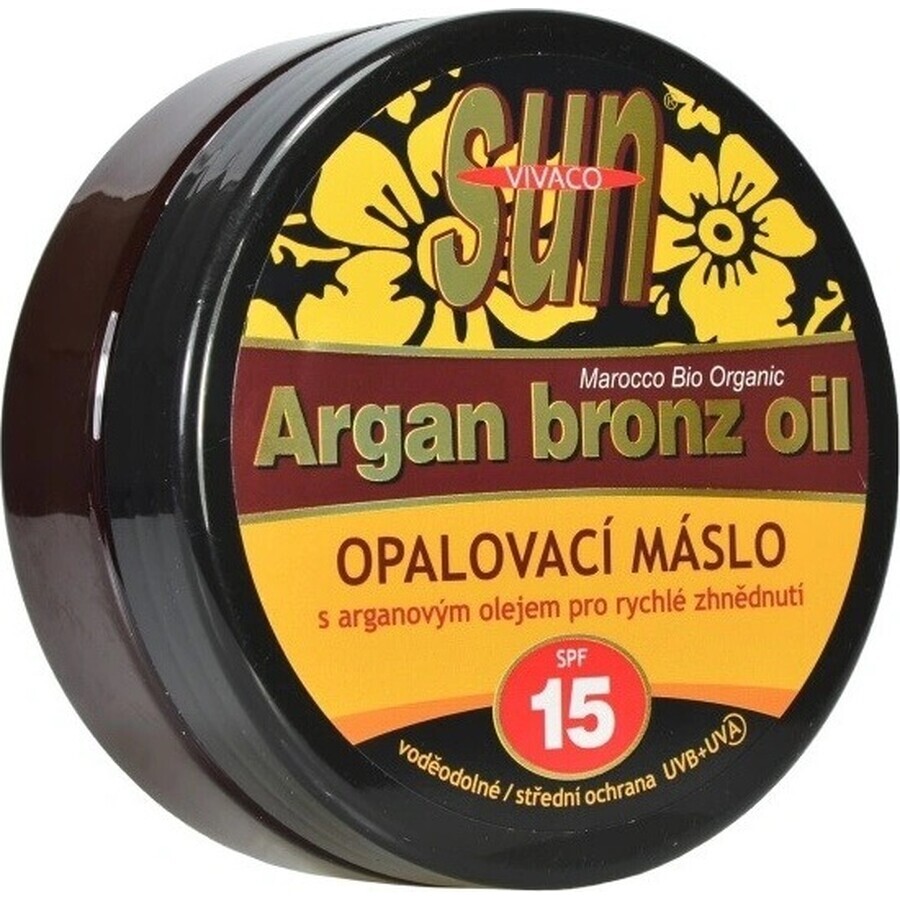 VIVACO SUN ARGAN ARGAN BRONZE SPF15 Argan Oil Sunscreen Butter 1×200 ml, waterproof