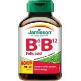 JAMIESON VITAMIN B6, B12 AND FOLIC ACID 1×90+20 tbl, food supplement