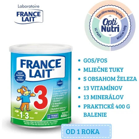 France Lait 3 Milchnahrung für Kleinkinder 1 bis 3 Jahre 1×400 g, Milchnahrung (1-3 Jahre)