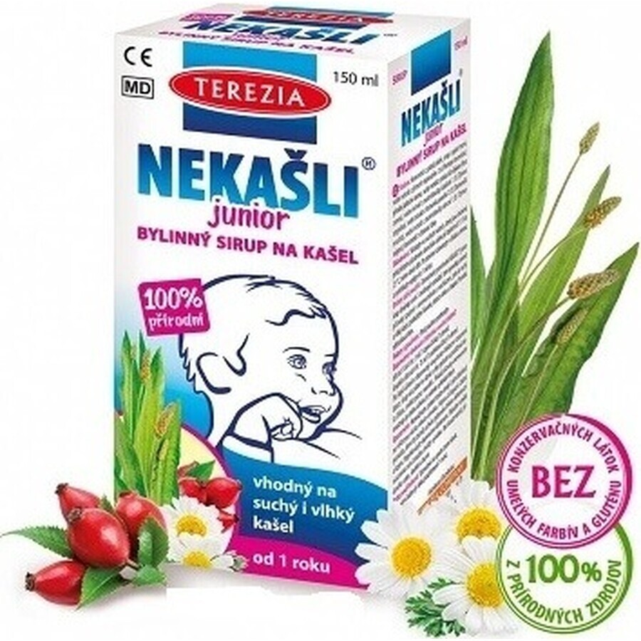 TEREZIA NEKAŠLI JUNIOR sirop pe bază de plante pentru tuse 1×150 ml, sirop