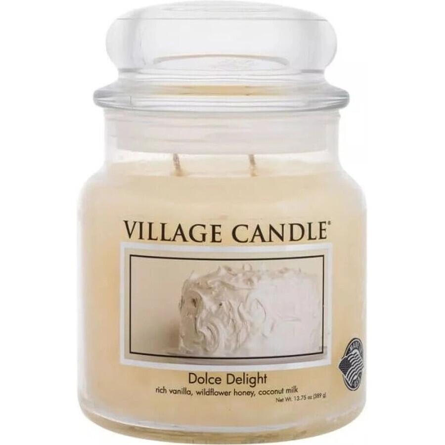 Village Candle Vela perfumada en vidrio - Dolce Delight - Velvet Delight, mediana 1×1 ud, vela perfumada en vidrio