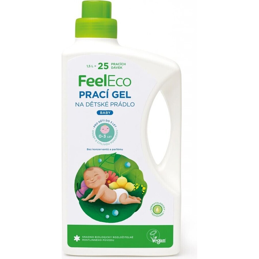 Feel Eco Baby Wash Gel 1×1500 ml, geschikt voor baby's en de gevoelige huid