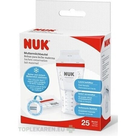 NUK Muttermilchbeutel 1×25 Stück, Milchbeutel