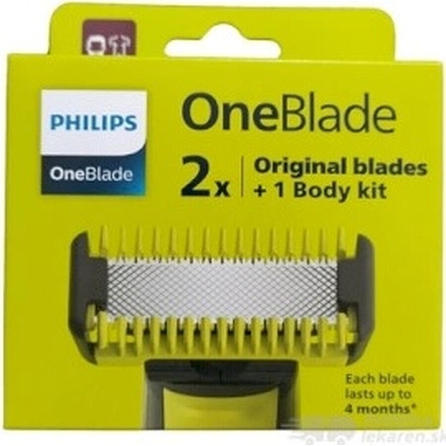 Philips OneBlade QP624/50 360 reservemesjes voor gezicht en lichaam + lichaamskam en intiemopzetstuk 1×1 pc, reservemesjes