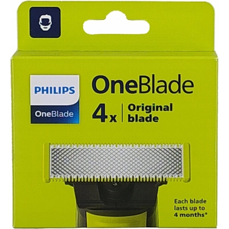 Ersatzklingen 4 Stück für Philips OneBlade QP240/50 1×4 Stück, Ersatzklingen