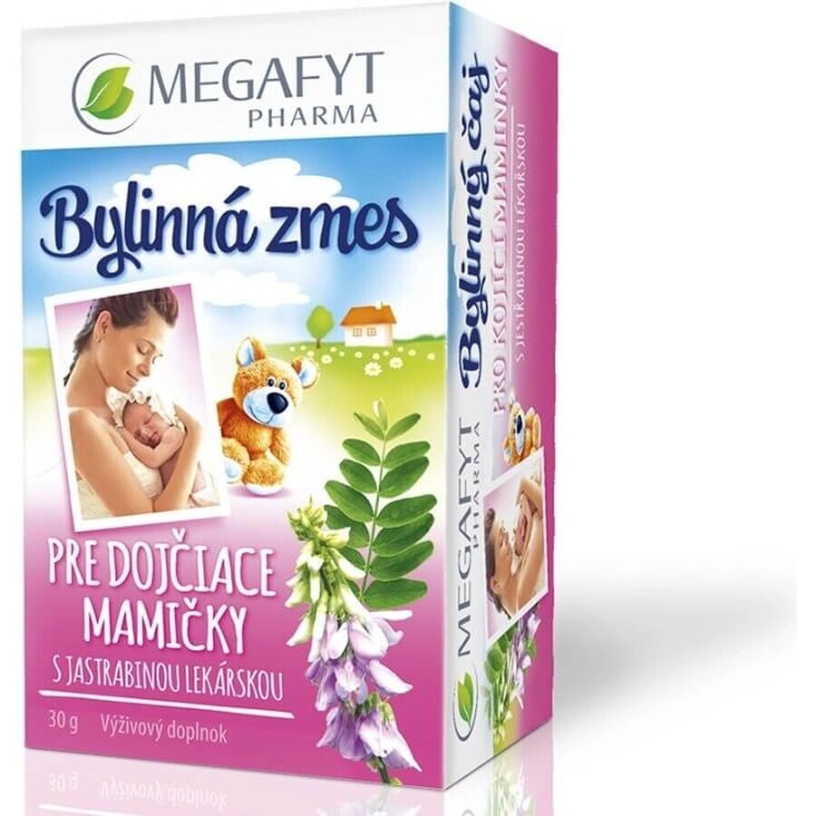 MEGAFYT Té de hierbas para la lactancia. 1×30 g (20×1,5 g), té de espino blanco