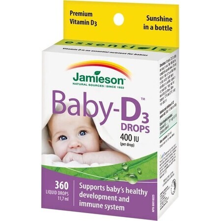 JAMIESON BABY-D3 VITAMINA D3 400 UI CAPS 1×11,7 ml, supliment alimentar