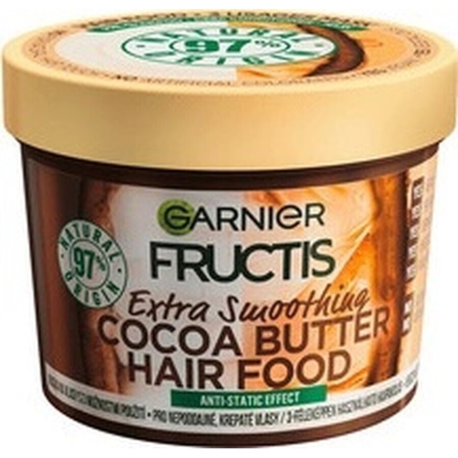 Garnier Fructis Hair Food Masque lissant au beurre de cacao pour les cheveux rebelles et frisés, 400 ml 1×400 ml, masque capillaire