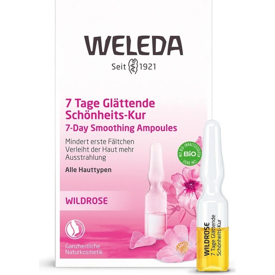 Olio per il viso WELEDA ROSE in fiale 7×0,8 ml, olio per il viso in fiale