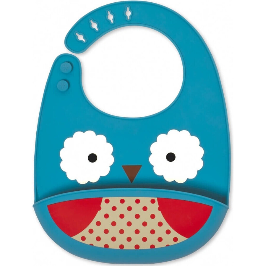 Zoo silicone bib owl owl 1×1 pc, silicone bib