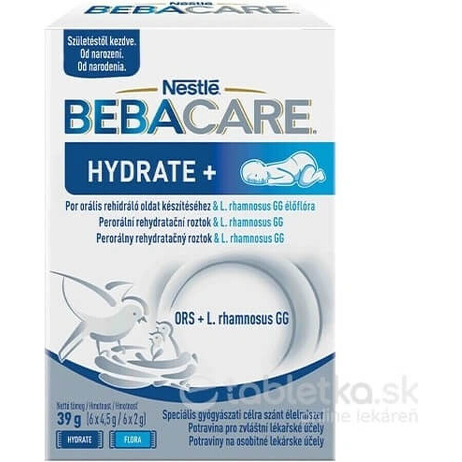 BEBACARE HYDRATE+ (vanaf de geboorte) 1×39 g, rehydratatieoplossing met melkzuurbacteriën