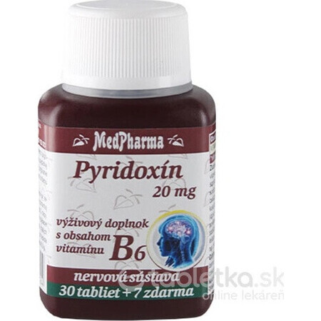 MedPharma PYRIDOXIN 20 mg (vitamine B6) 1×37 tbl, 30+7 gratis