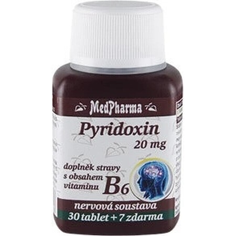 MedPharma PYRIDOXIN 20 mg (vitamine B6) 1×37 tbl, 30+7 gratis