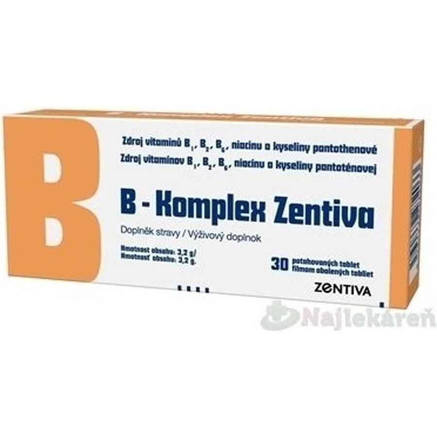 B-Komplex Zentiva 30 tbl 1×30 tbl, vitamine B