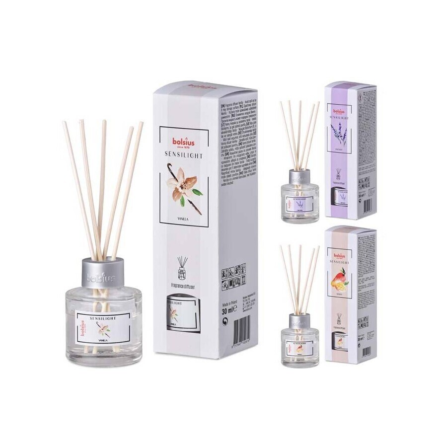 Bolsius Sensilight Diffuser Vanilie, Lavanda Mango bețișoare parfumate 1×30 ml, mix de parfumuri