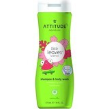 ATTITUDE Babyzeep en shampoo (2 in 1) Kleine blaadjes met meloen- en kokossmaak 1×473 ml, bodyzeep en shampoo voor kinderen