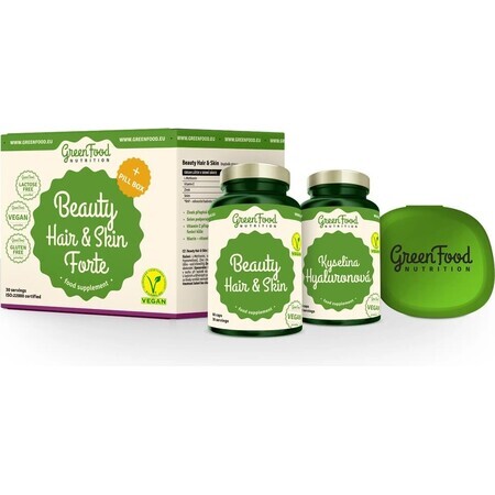 GreenFood Nutrition BEAUTY HAIR&SKIN Forte+Pillbox 1×1set