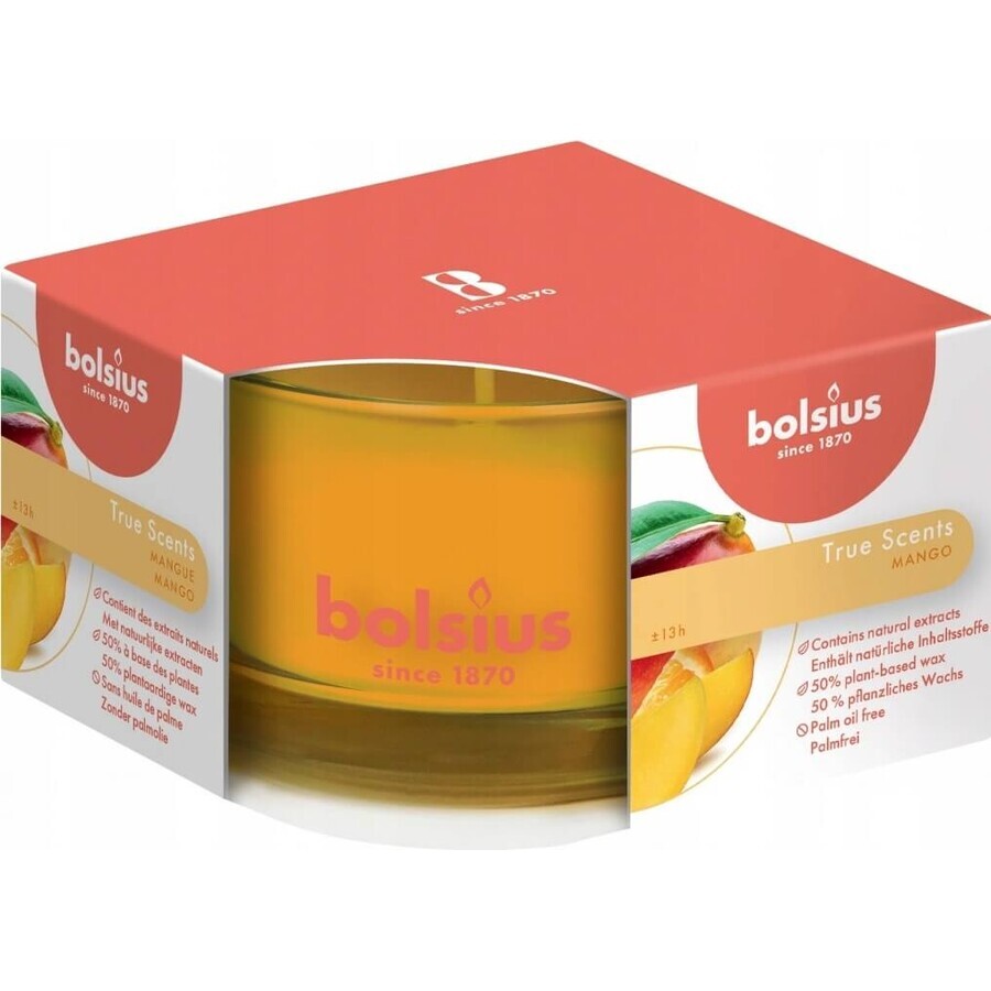 Bolsius Aromatic 2.0 Sticlă lumânare parfumată Mango 1×1 buc, dimensiune 80 x 50 mm