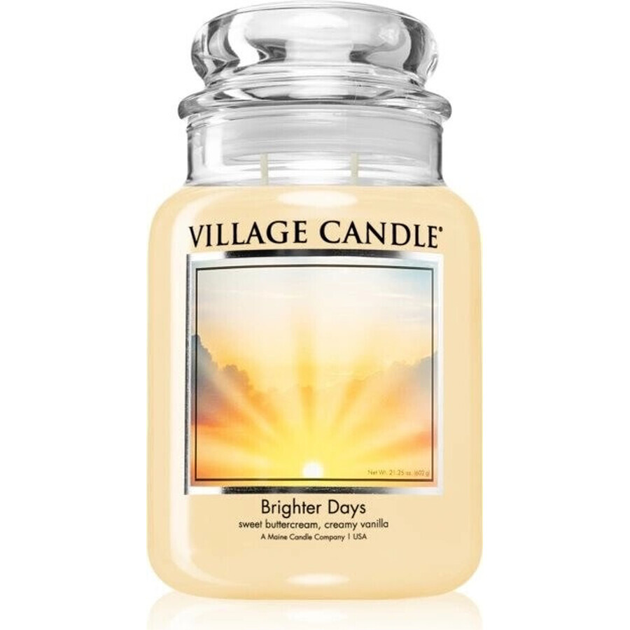 Village Candle Geurkaars in glas - Brighter Days - Vrolijkere dagen, groot 1×1 st