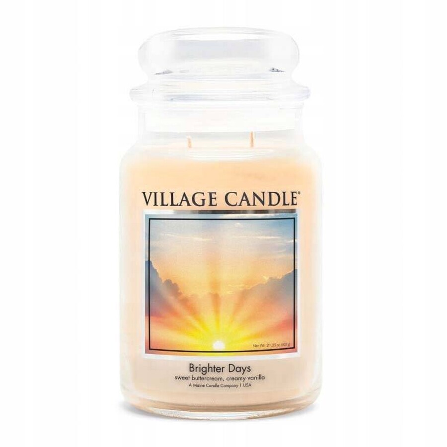 Village Candle Geurkaars in glas - Brighter Days - Vrolijkere dagen, groot 1×1 st