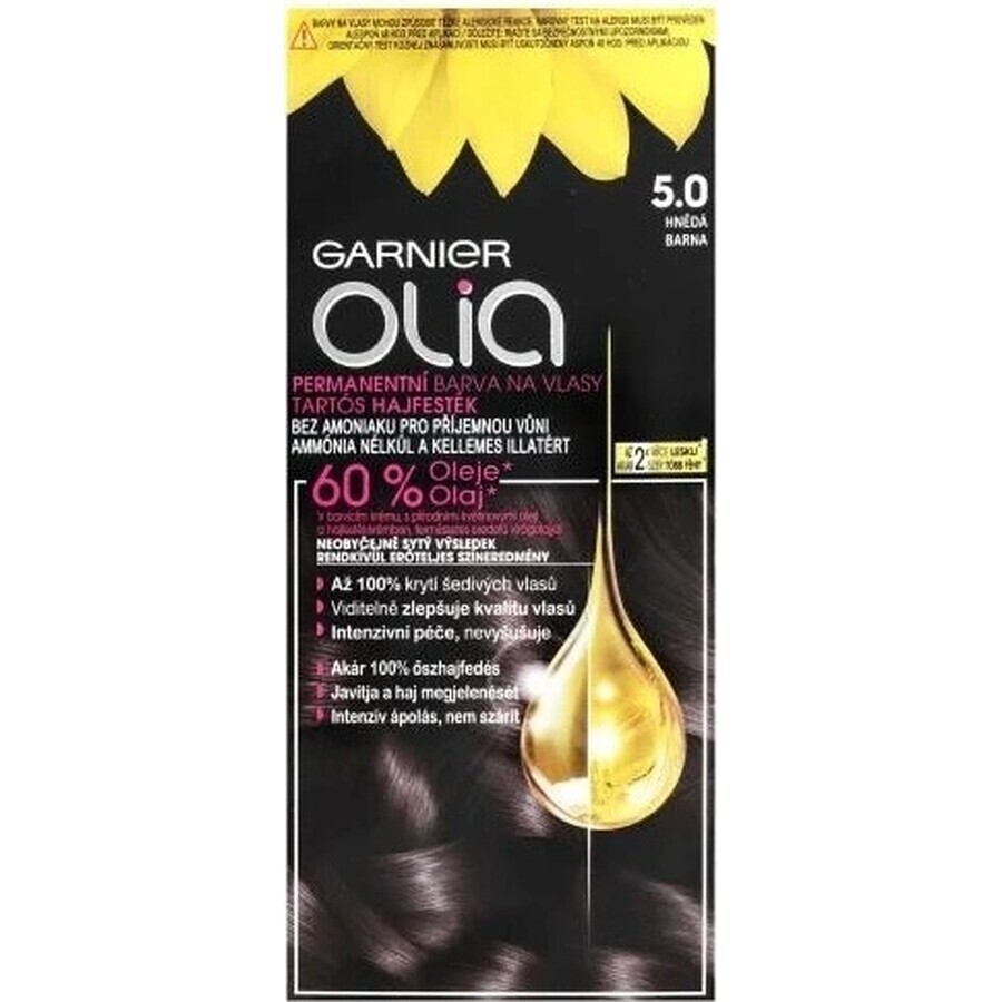 Garnier Olia Permanente Haarfarbe 4.0 Dunkelbraun 1×1 Set, permanente Haarfarbe