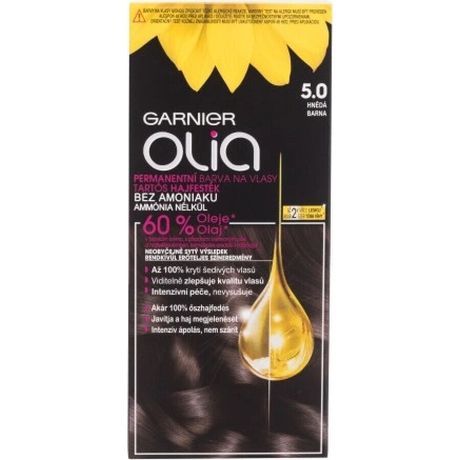 Garnier Olia Permanente Haarfarbe 4.0 Dunkelbraun 1×1 Set, permanente Haarfarbe