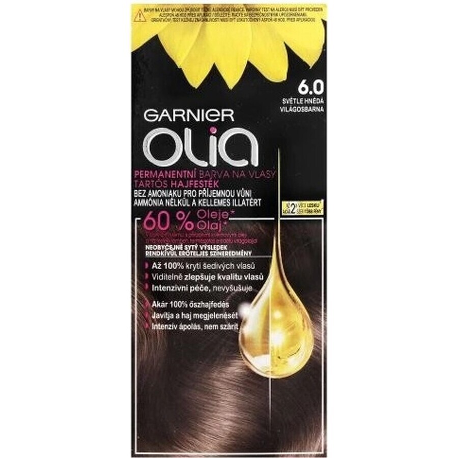 Garnier Olia Permanente Haarfarbe 4.0 Dunkelbraun 1×1 Set, permanente Haarfarbe