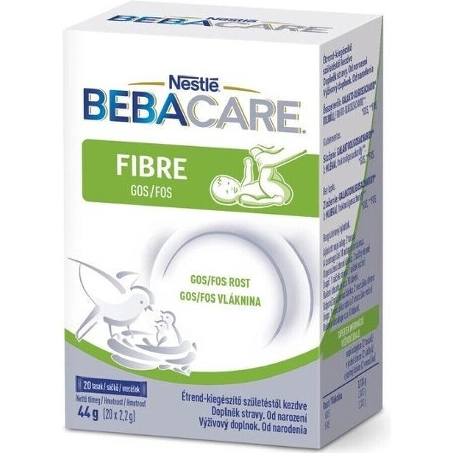 BEBACARE FIBRE GOS/FOS Ballaststoffe; Beutel (ab Geburt) 20×2,2 g, Nahrungsergänzungsmittel zur Unterstützung der Verdauung für Kinder